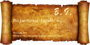 Bojarszky Ignác névjegykártya
